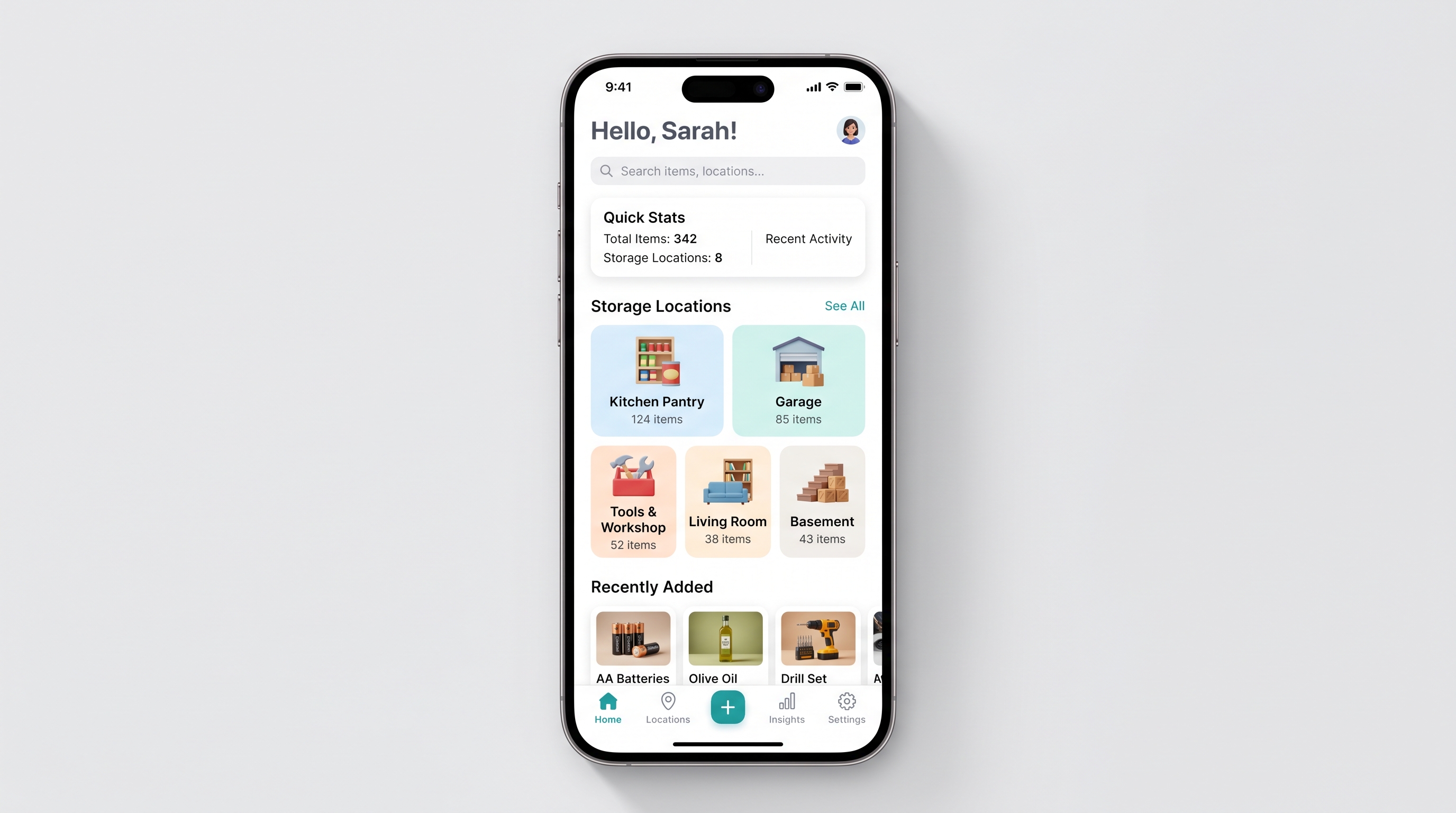 homeventory Dashboard Startscreen